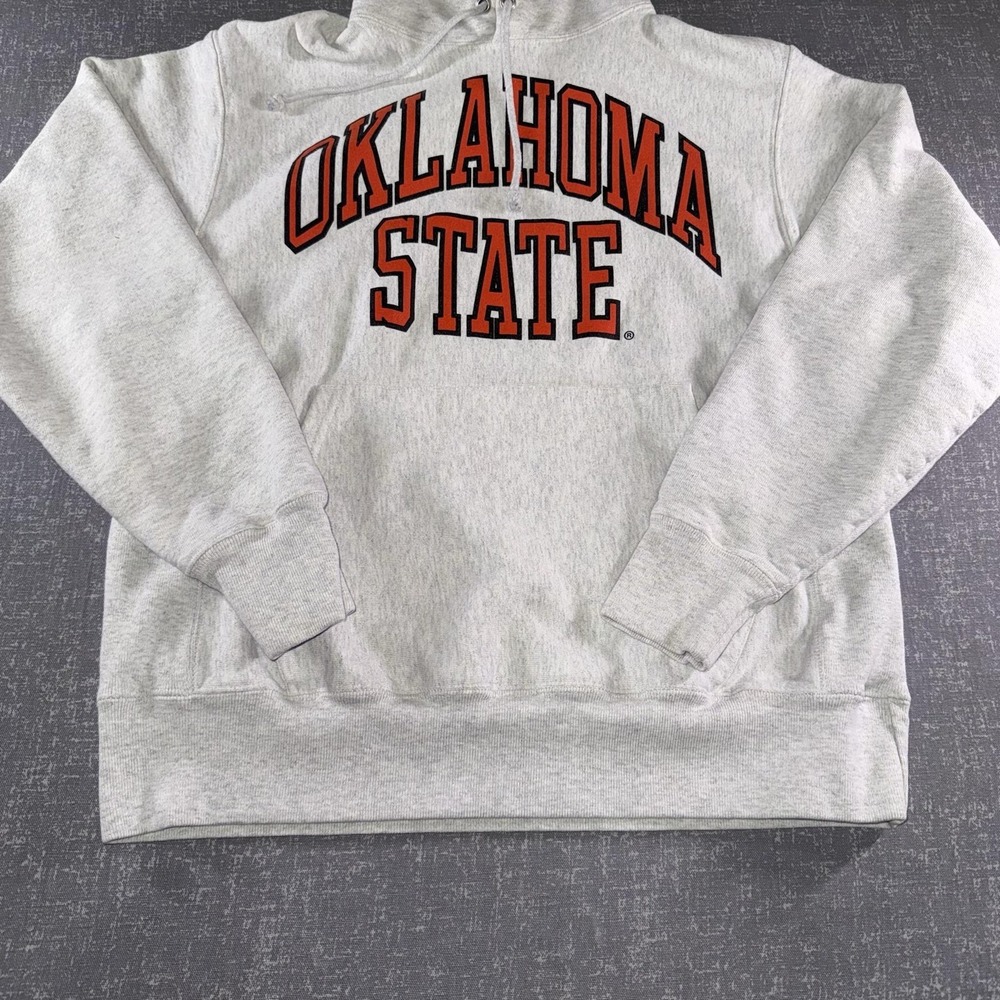 Oklahoma State Cowboys Hoodie Sweatshirt Mens Medium Gray NCAA Football Champion - Picture 5 of 11